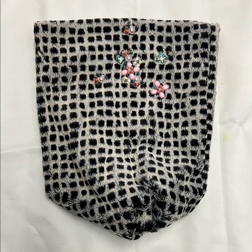 Anthropologie sleeping on snow faux fur embellished scarf